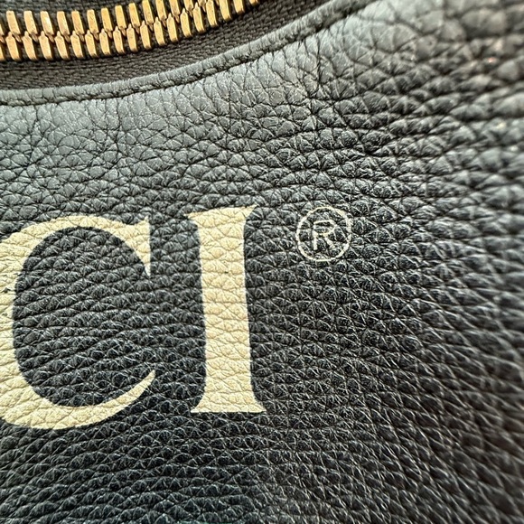 Gucci Large black leather logo interlock GG Web striped belt bag crossbody - Picture 5 of 15